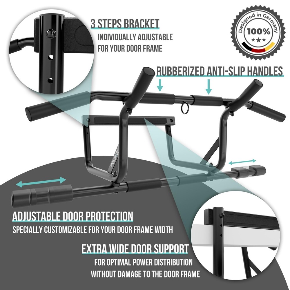 PULLUP & DIP Doorway Pull-Up Bar Without Screwing And No Slipping, Profession...