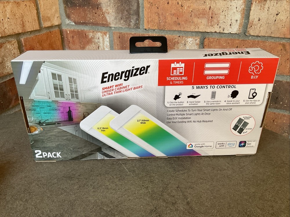 Energizer Smart Wi-Fi Undercabinet Ultra Thin Light Bars 2 Pack