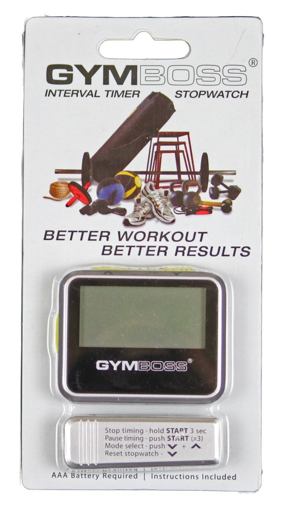 Gymboss Interval Timer and Stopwatch - Silver/Yellow Metallic Gloss
