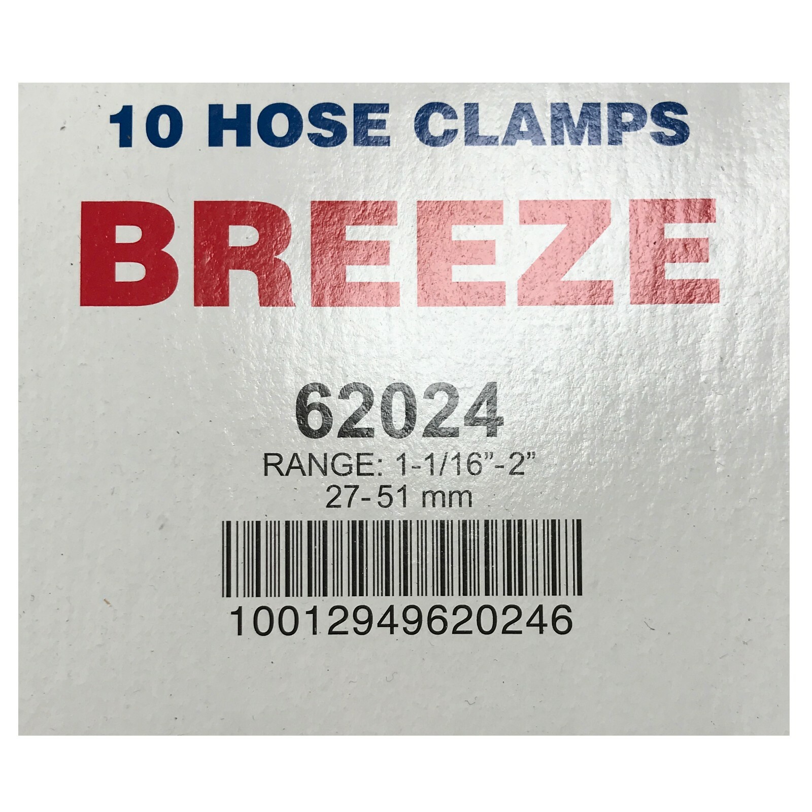 Box of 100 SAE #24 Stainless Steel 1-1/16 to 2 Worm Gear Hose Clamp 1/2 Band USA