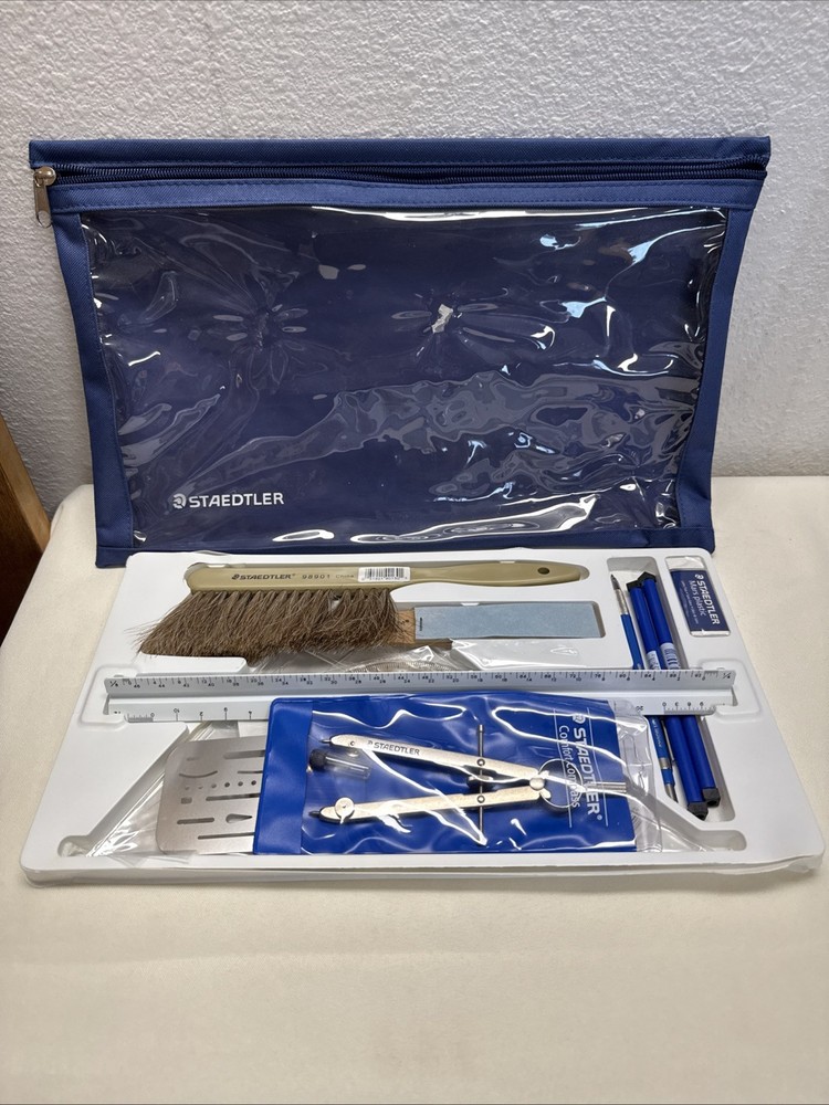 STAEDTLER MARS Drafting Set Engineering Tool Kit Math Compass Kit Carrying Case