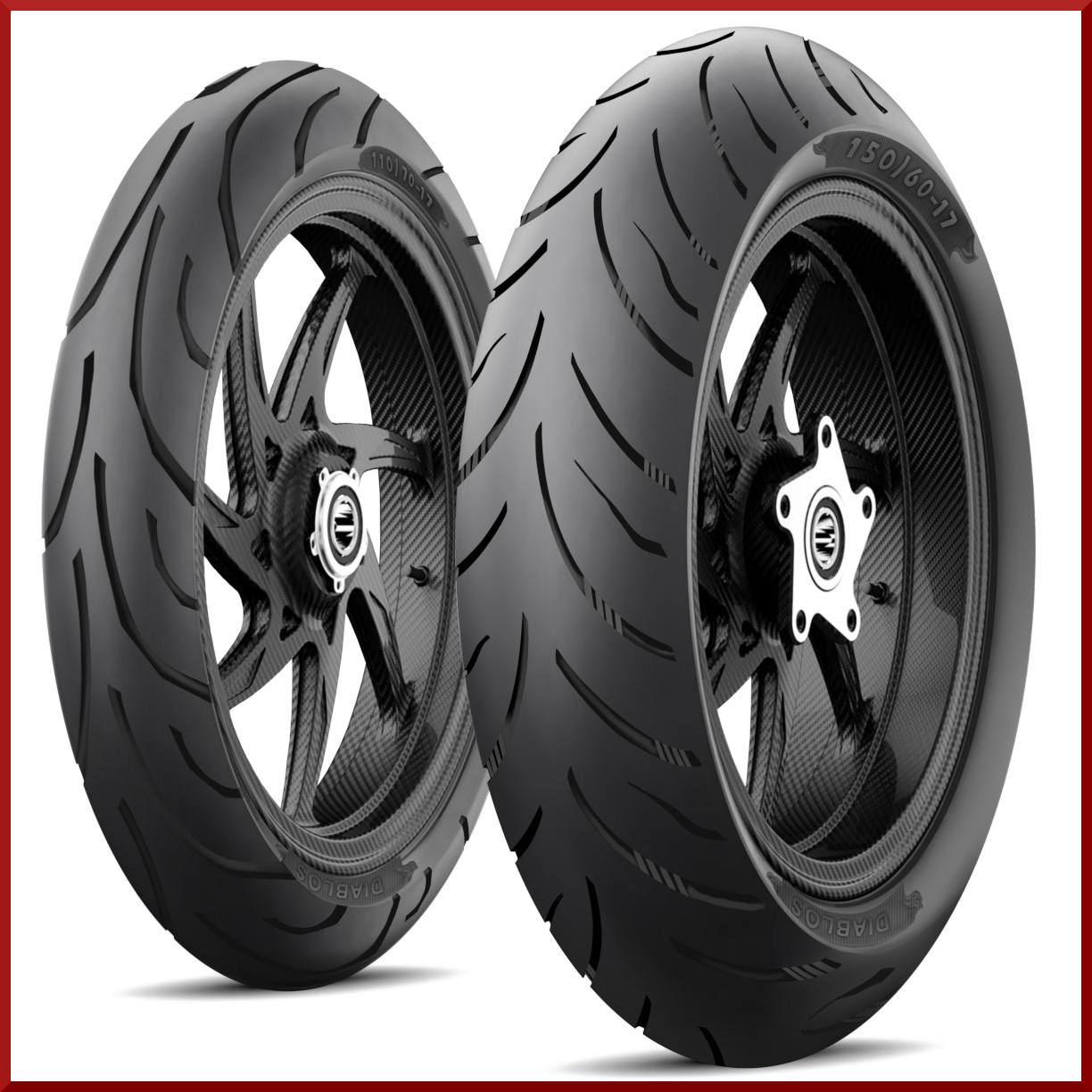 Roadmax Diablo 150/60-17 + 110/70-17  (75H) Motorcycle Tire SET (1Front + 1Rear)