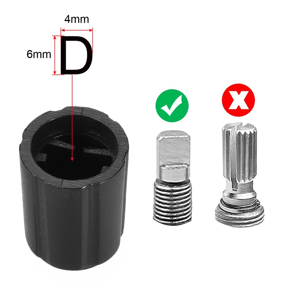 10Pack 4x6mm Potentiometer Control Knobs for Electric Guitar Volume Tone Black