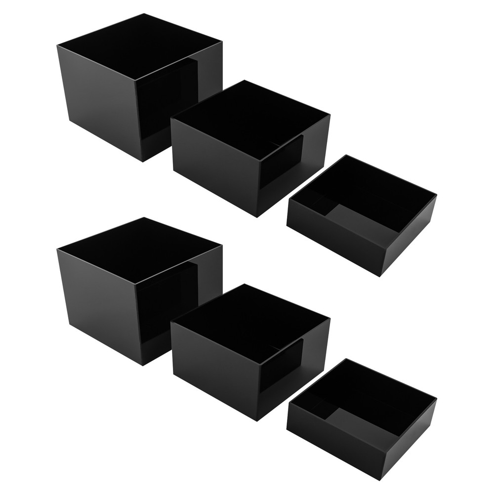 6 Pcs Acrylic Display Risers Acrylic Boxes Acrylic Display Nesting Cubes Black