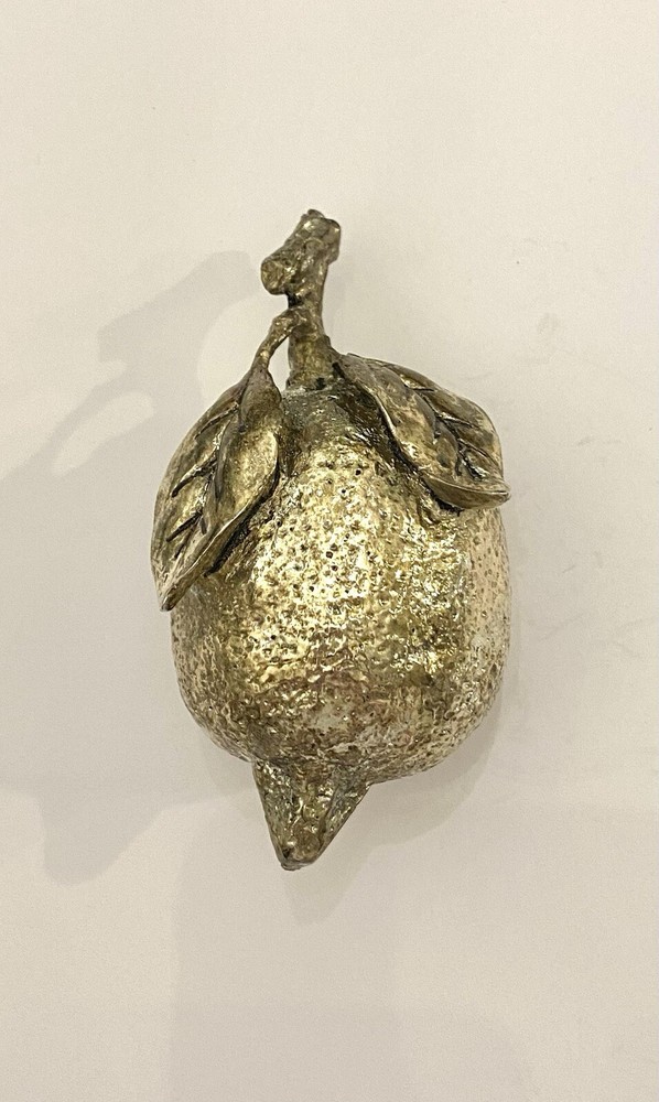 Vintage Silver-plated Lemon Decorative Sculpture Rare Find