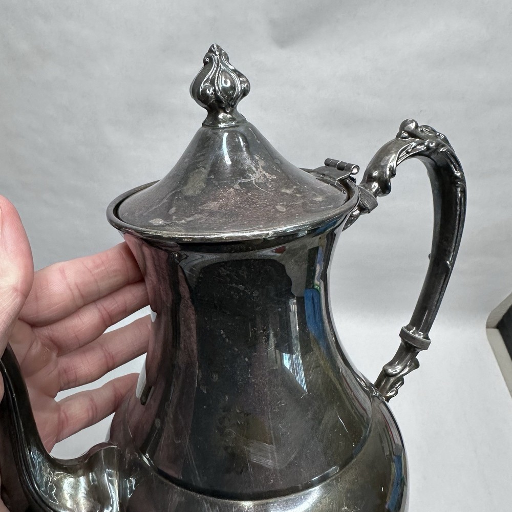 Vintage Sheridan Silverplate on Copper Tea & Coffee Service