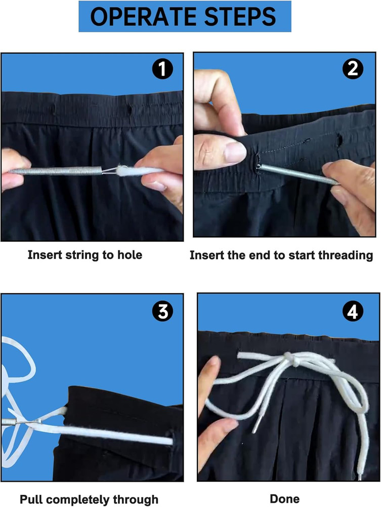 12 Pcs Drawstring Cord 66 Inches XL Replacement Drawstring with Easy Threader To