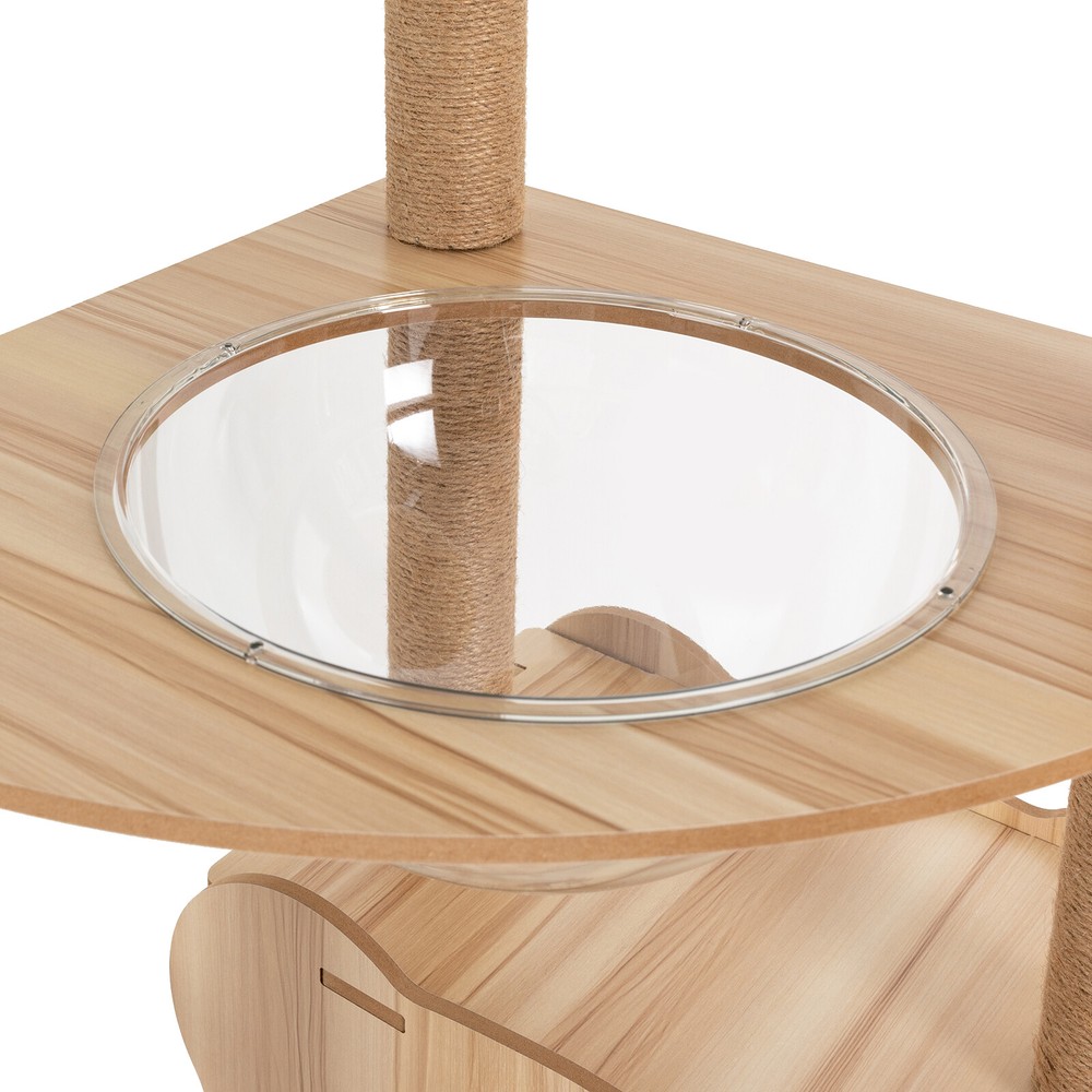 54in Indoor Cat Tree Mdf Cat Tower Multi-level Cat Condo With Scratching Posts