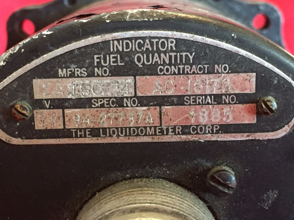 THE LIQUIDOMETER CORP FUEL QUANTITY INDICATOR P/N EA150-24 VINTAGE
