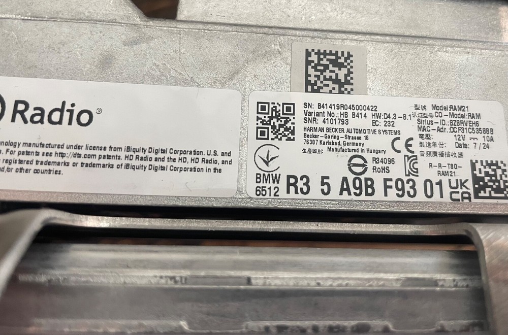 BMW Audio Sound System Amplifier Module W/ Surround View Camera Computer Control