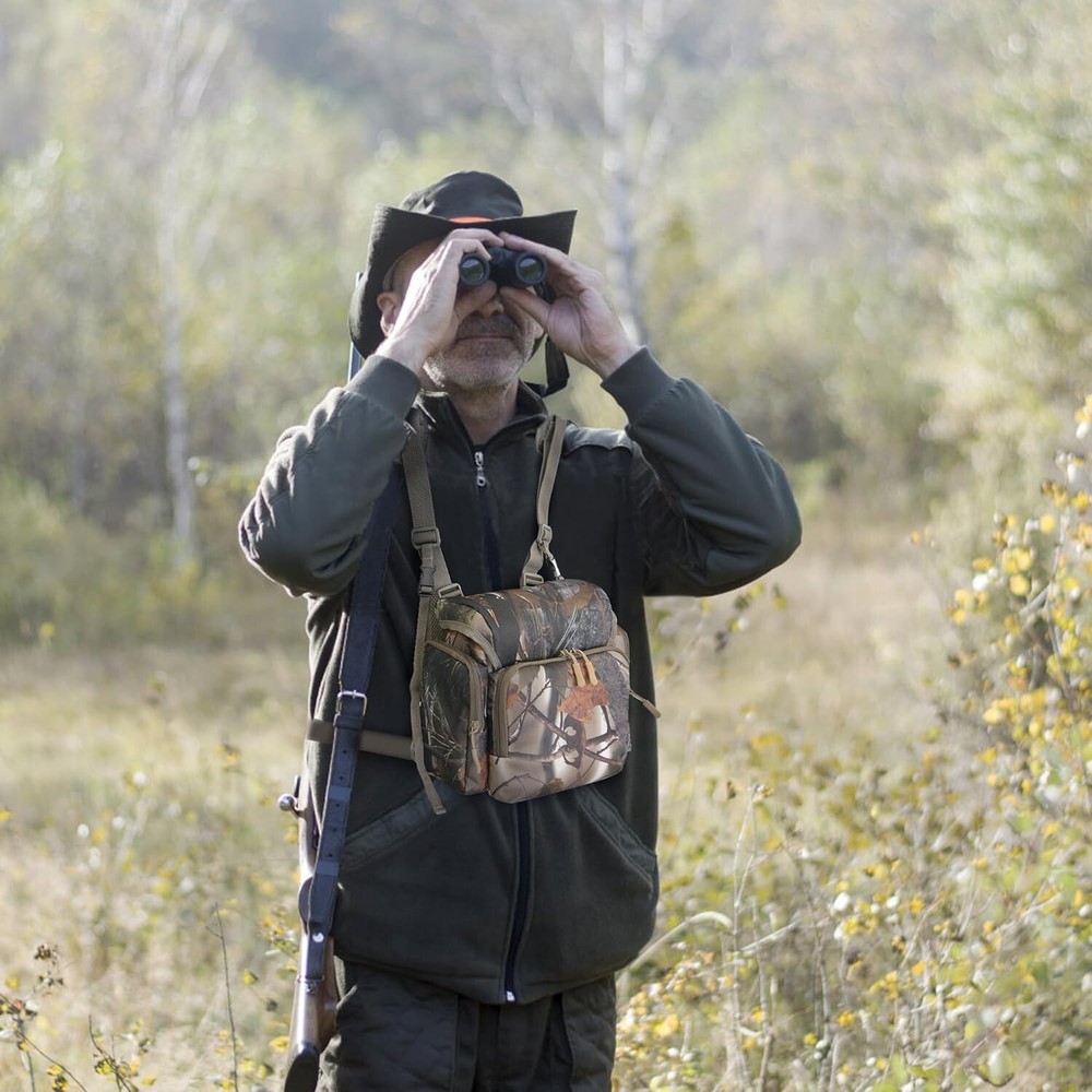 Binocular Harness Chest Pack, Bino Case with Rangefinder Pouch Binocular Harness