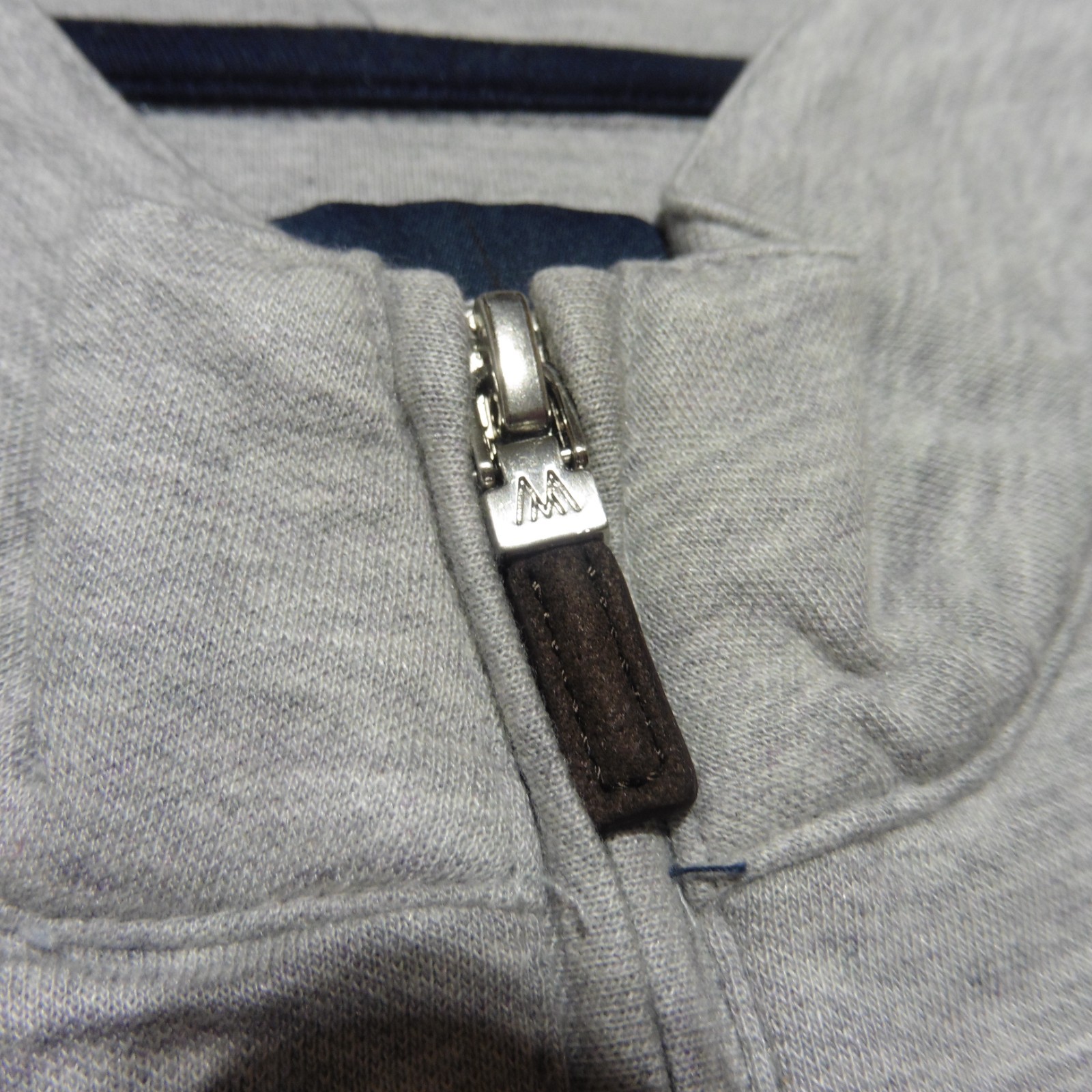 MIZZEN + MAIN Mens L LARGE PULLOVER KPI QUARTER ZIP GREY PERFORMANCE 1/4