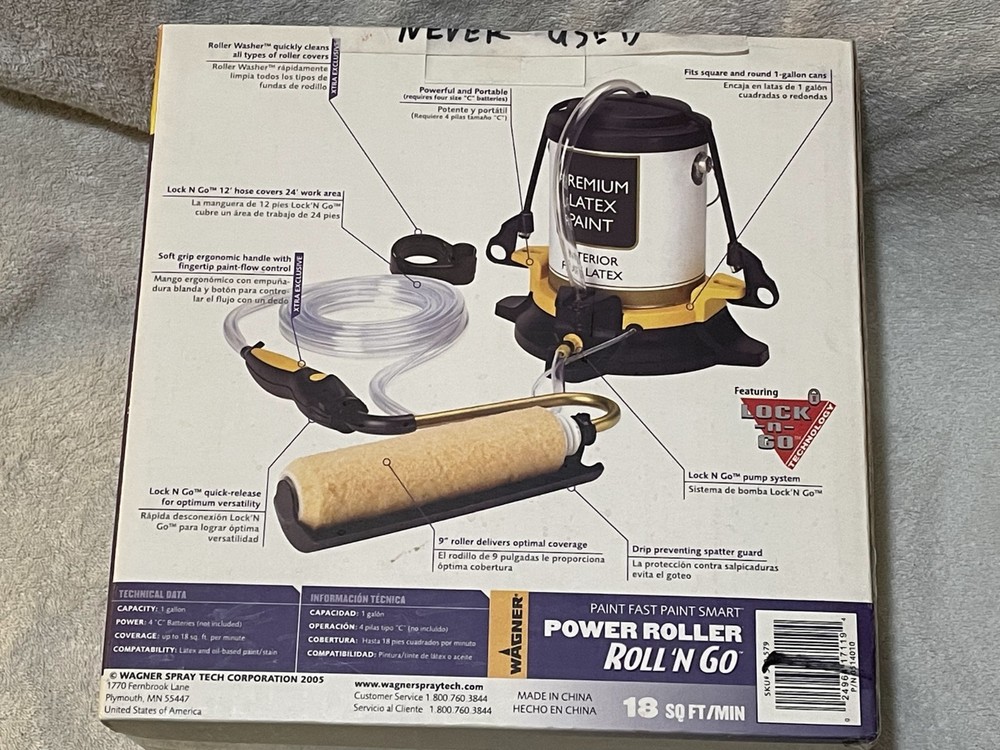 Wagner Roll 'N Go Power Roller Automatic Paint Roller - Open Box - Never Used