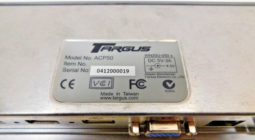 Targus Universal Notebook Docking Station w/ Video ACP50