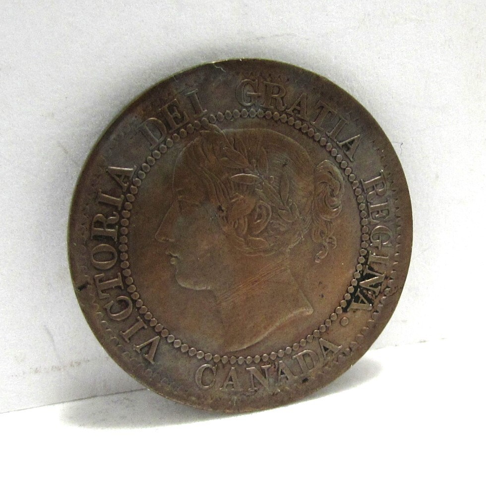 1859 Canada Large Cent Penny 1 Cent Nice Coin Almost Uncirculated