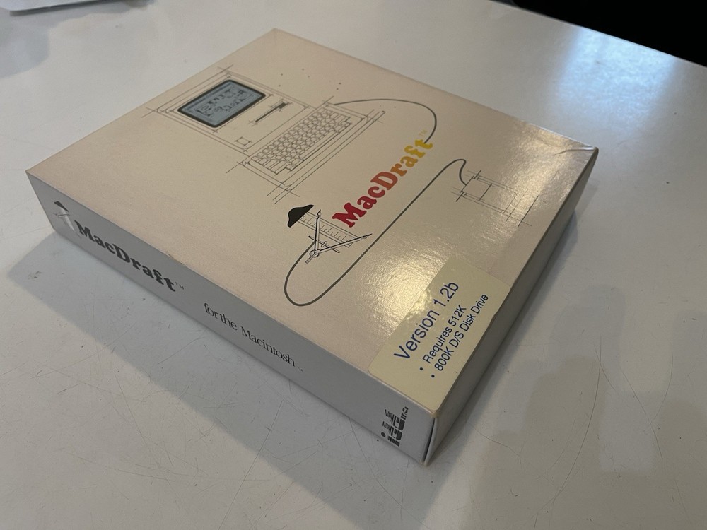 Vintage Macintosh MacDraft 1.2b CAD Software 3.5” Floppy