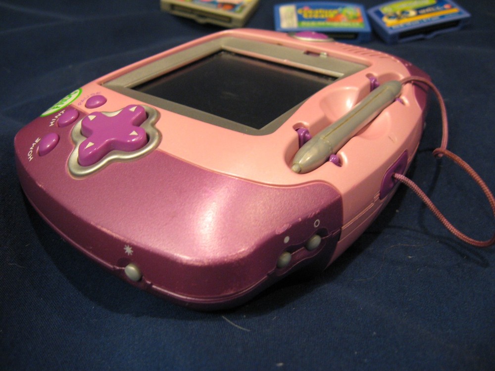 LeapFrog Leapster Learning Game System + 3 Dora Creature Pixar Wall Games WORKS