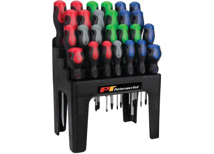 Performance Tool W1738 26pc Screwdriver Set w/Rack