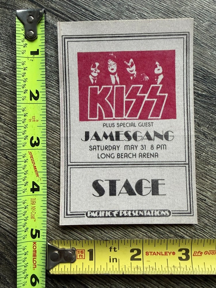 KISS Pass Satin Dressed To Kill Tour Long Beach May31 1975 Vintage Kiss Aucoin C