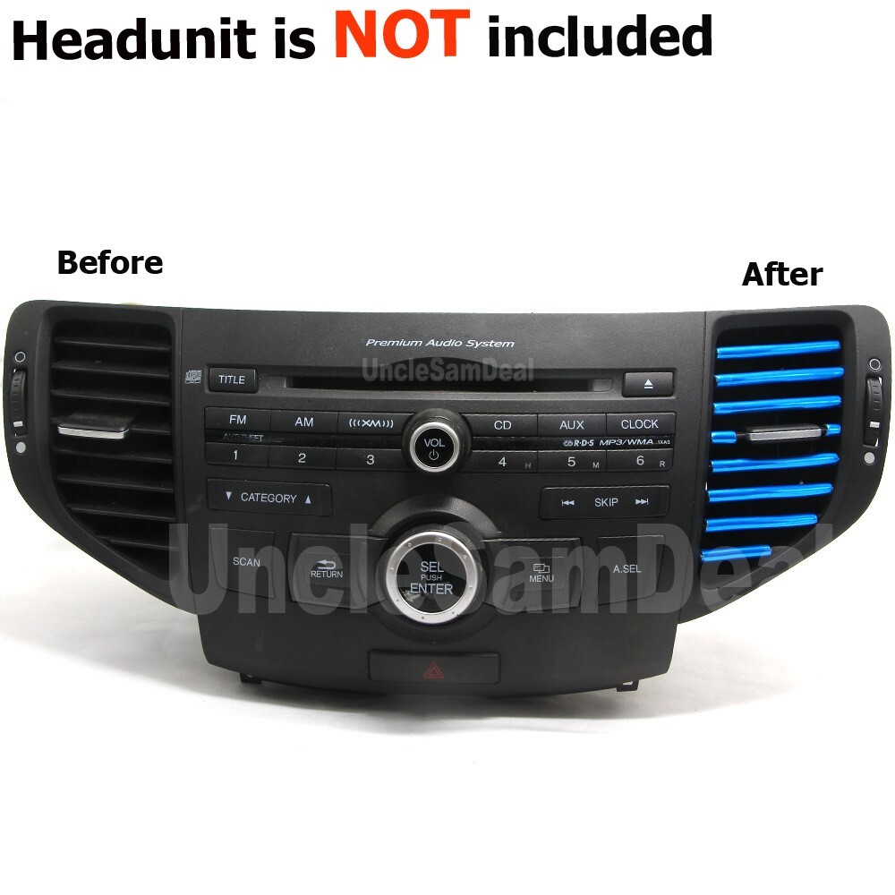 TYPE S A/C AIR VENT OUTLET STRIP INTERIOR DECORATION TRIM BLUE CHROME 8"x10