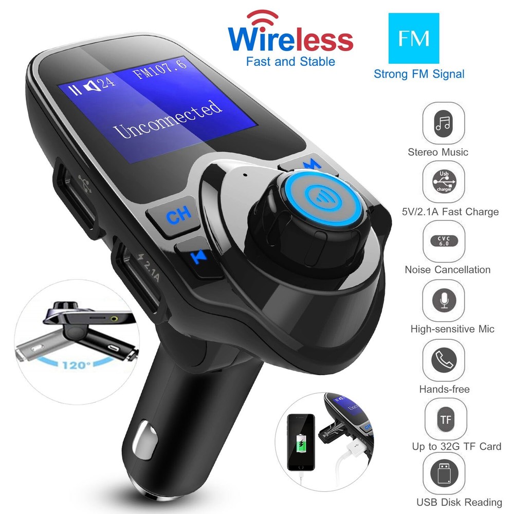 Auto Hands Free Wireless Car AUX Audio Receiver FM Adapter USB Charger