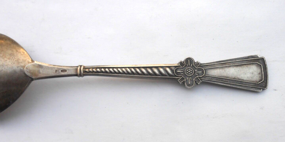 Vintage Russian Silver Enamel Spoon