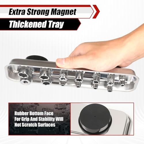 7Pcs Telescoping Magnetic Pickup Tool Set, Extendable LED Flashlight & 360° Mirr