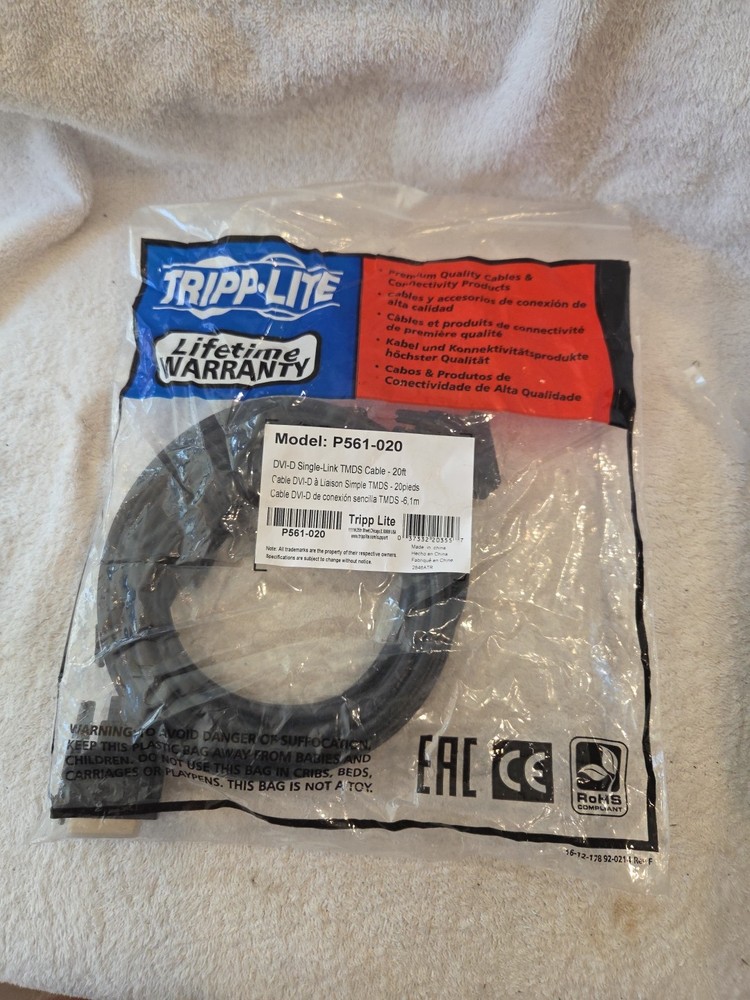 Tripp-Lite Model: P561-020, 20'  DVI-D Single-Link Cable, NEW