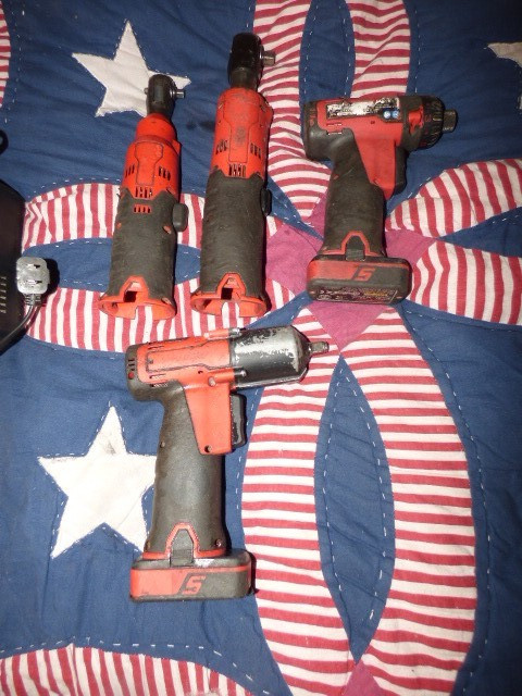 SNAP ON 14.4 VOLT CTS725 1/4" DRIVER, CT761A 3/8" IMPACT, CTR761 & CTR76B