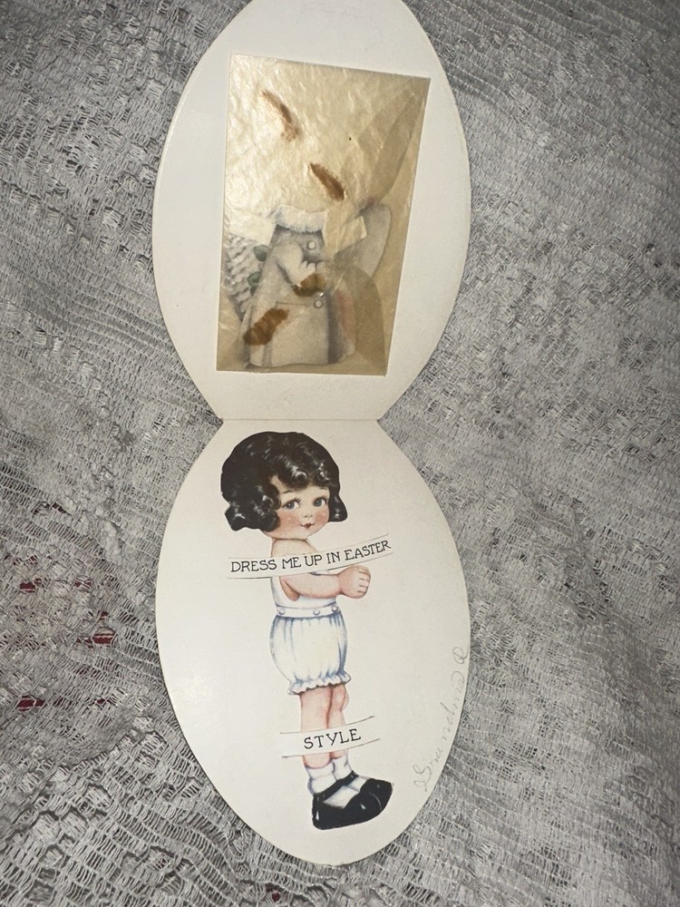 Early 20th Century Easter Paper Doll Card