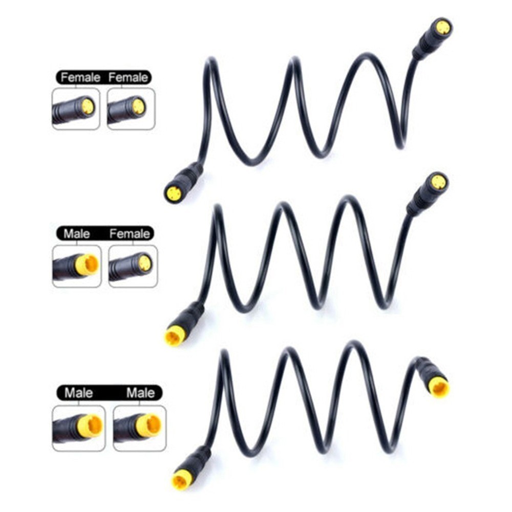 Black Extension Cable Cable EBike Electric Bicycle Extension Practical