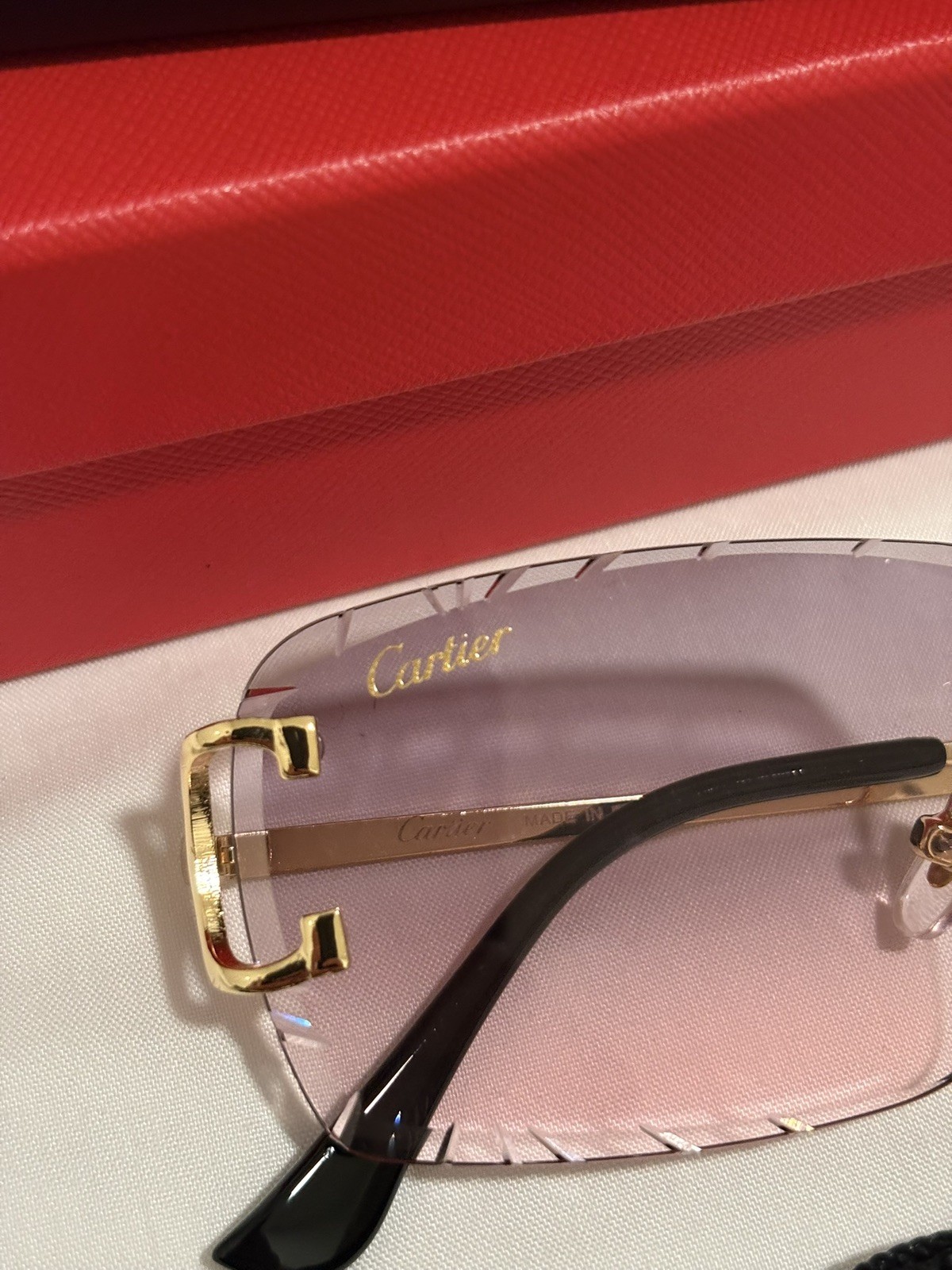 Cartier C Decor Vintage Rimless Blue Unisex Optical Eyeglasses