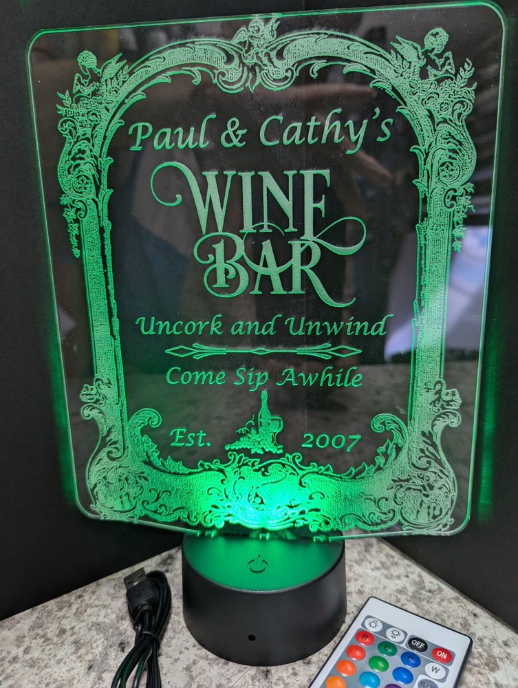 Wine Bar Custom made L.E.D. Large light display #2