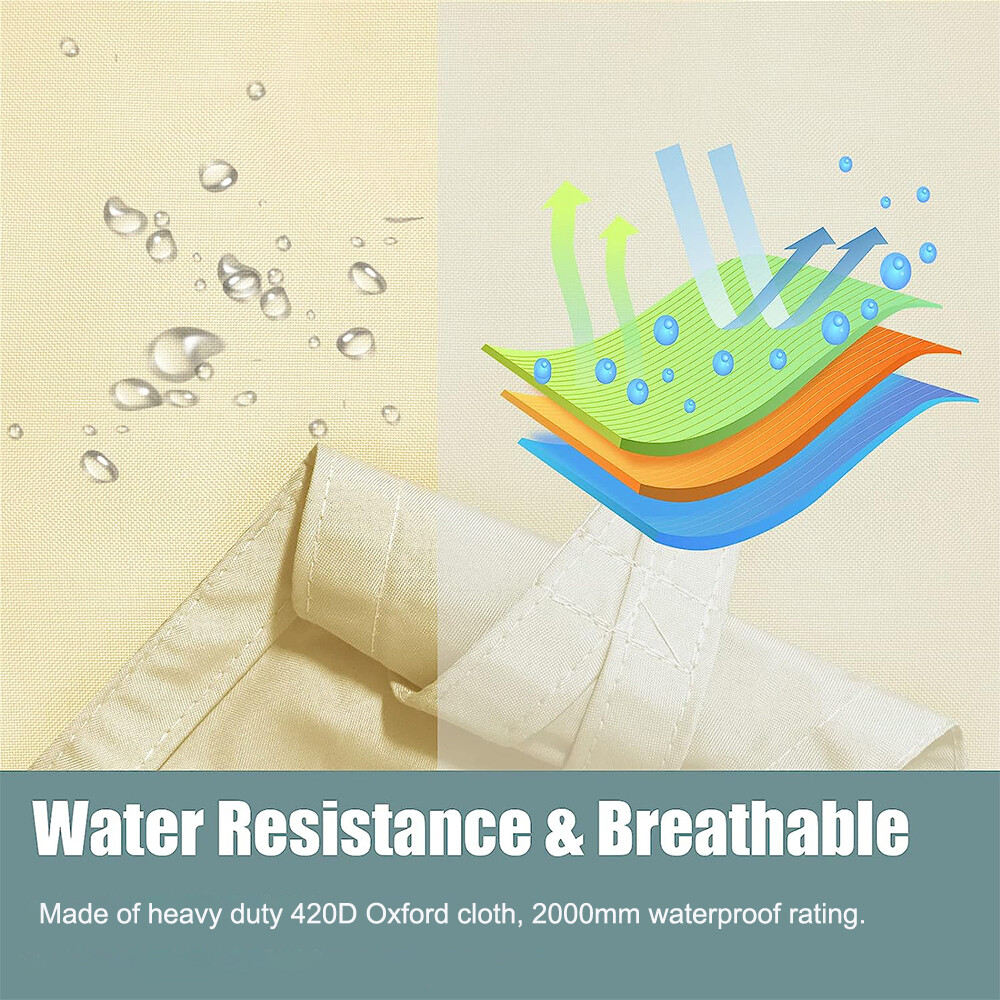 Waterproof Shade Sail Patio Awning Outdoor Garden Pool Sun Canopy Shelter Cover