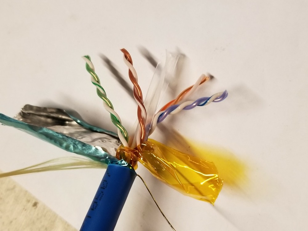 Vertical Cable CAT6A F/UTP High Grade 10G Network Cable CMP Plenum Blue /50ft