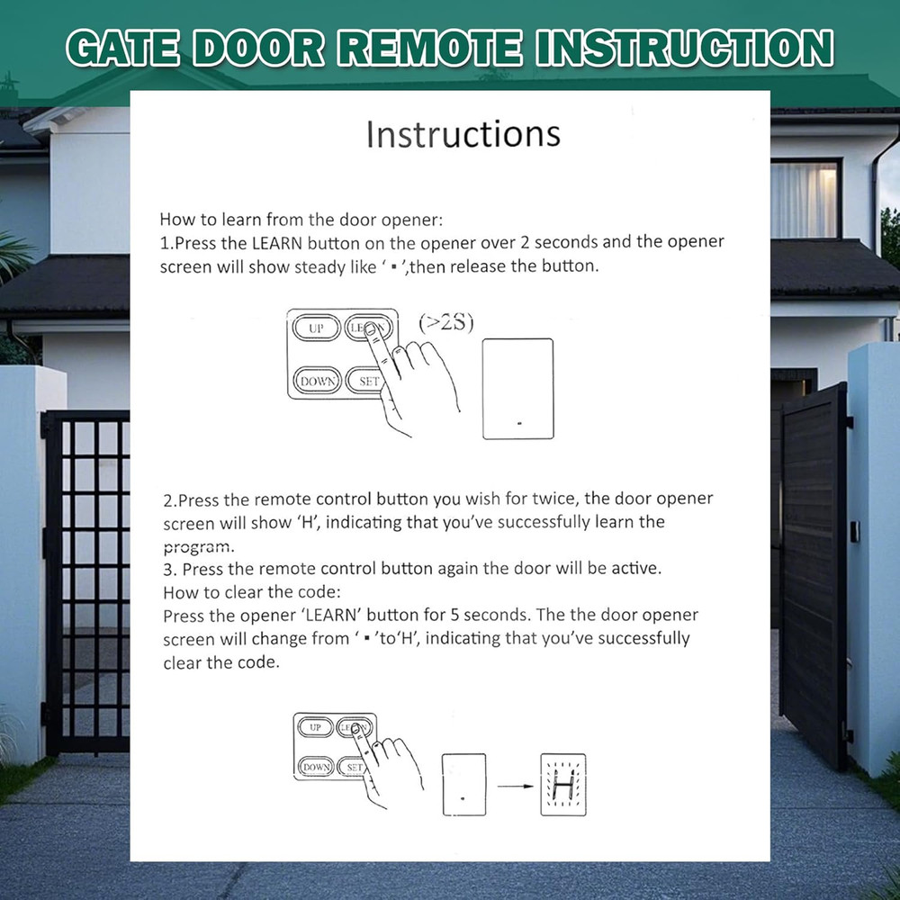 M12 Remote Control Transmitter 433.92 MHz for Automatic Swing Sliding 1 Pack