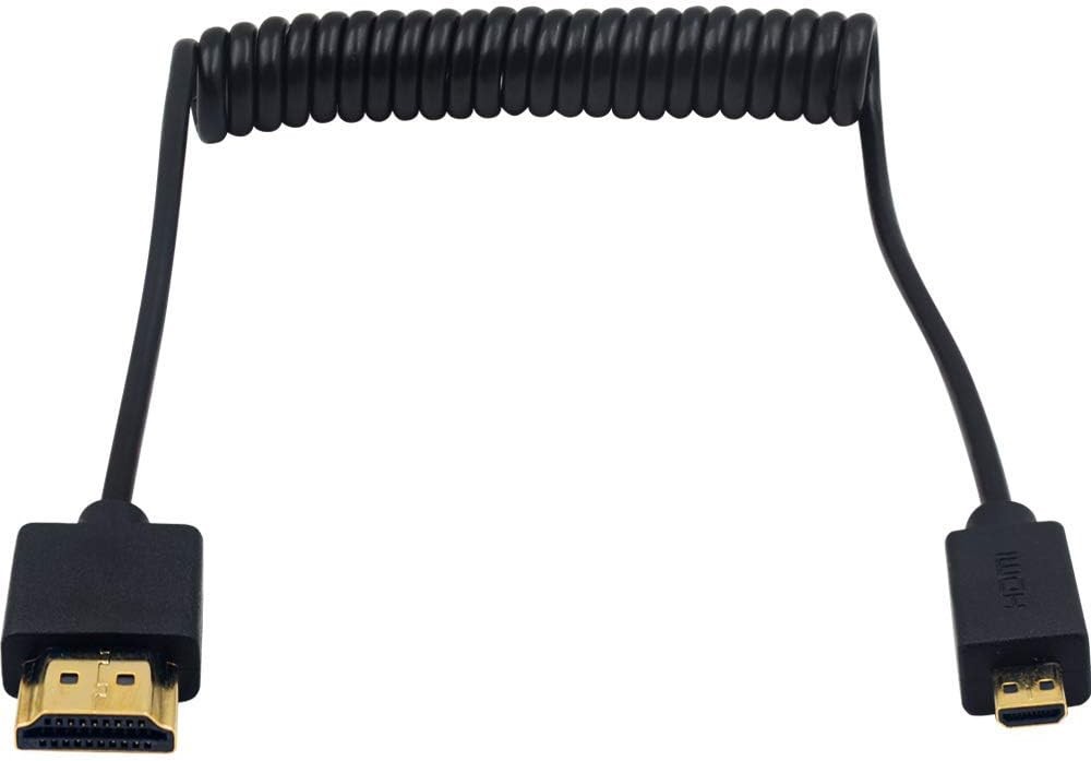 Micro HDMI to HDMI Coiled Adapter Cable