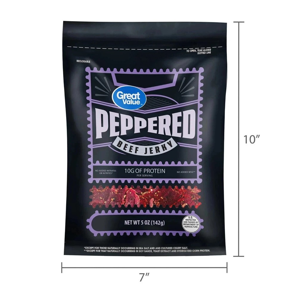 Great Value Peppered Beef Jerky, 5 oz