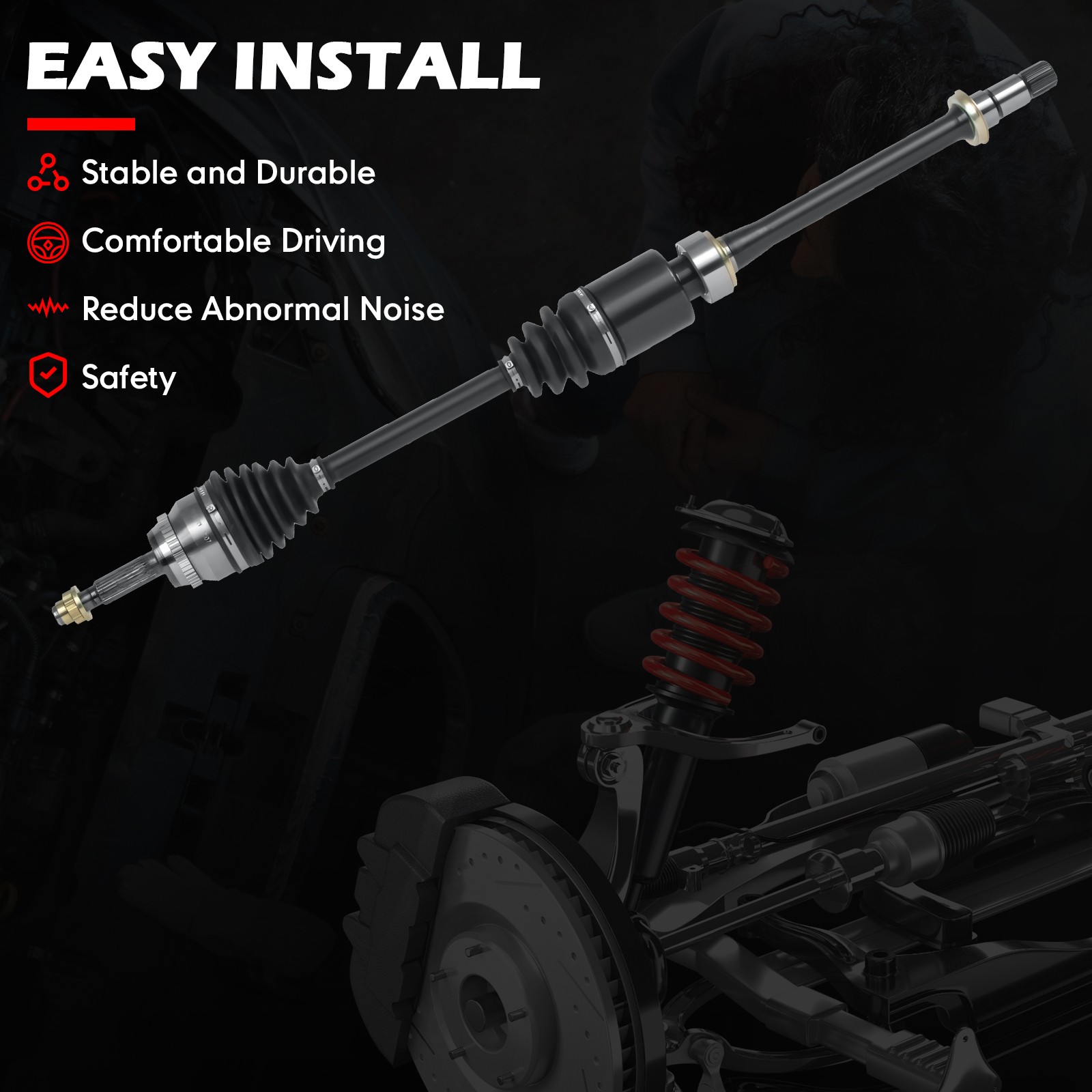 CV Axle Shaft Front Left & Right Set for Toyota Camry Solara 2.4L 4 Cyl 2002-09