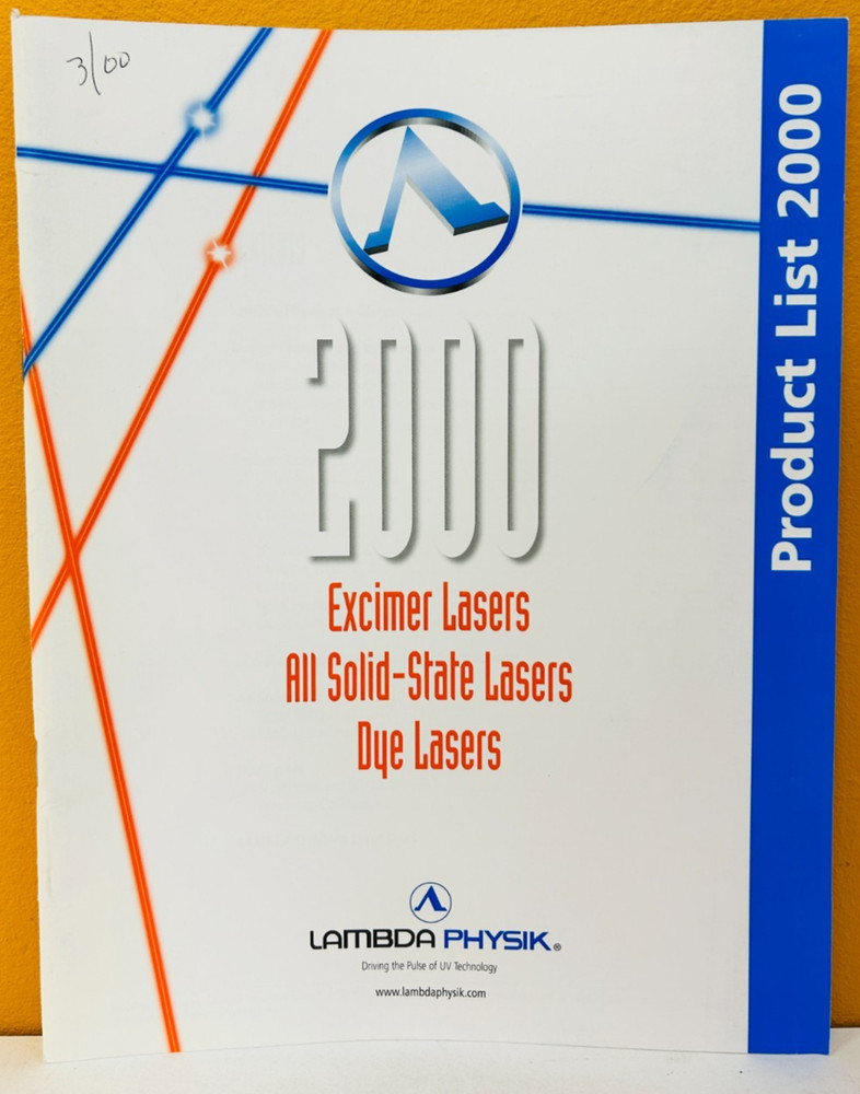 Lambda Physik Product List 2000 Catalog.