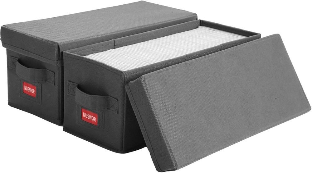 Premium CD Storage Box - Stackable CD Organizer Box with Lid - Holds 70 Jewel...