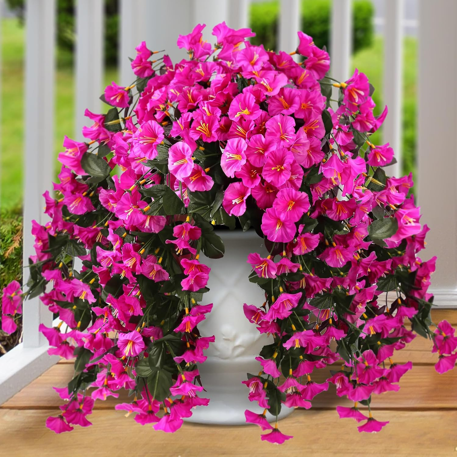 Artificial Fake Hanging Flowers Plants for Outdoor Outside Spring Summer Decorat
