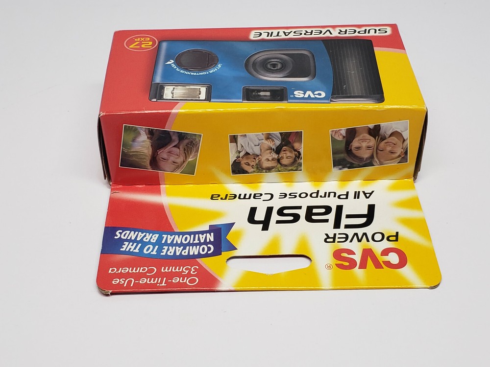 CVS Power Flash Blue All Purpose One Time Use Camera 35mm Process Before 2010-08