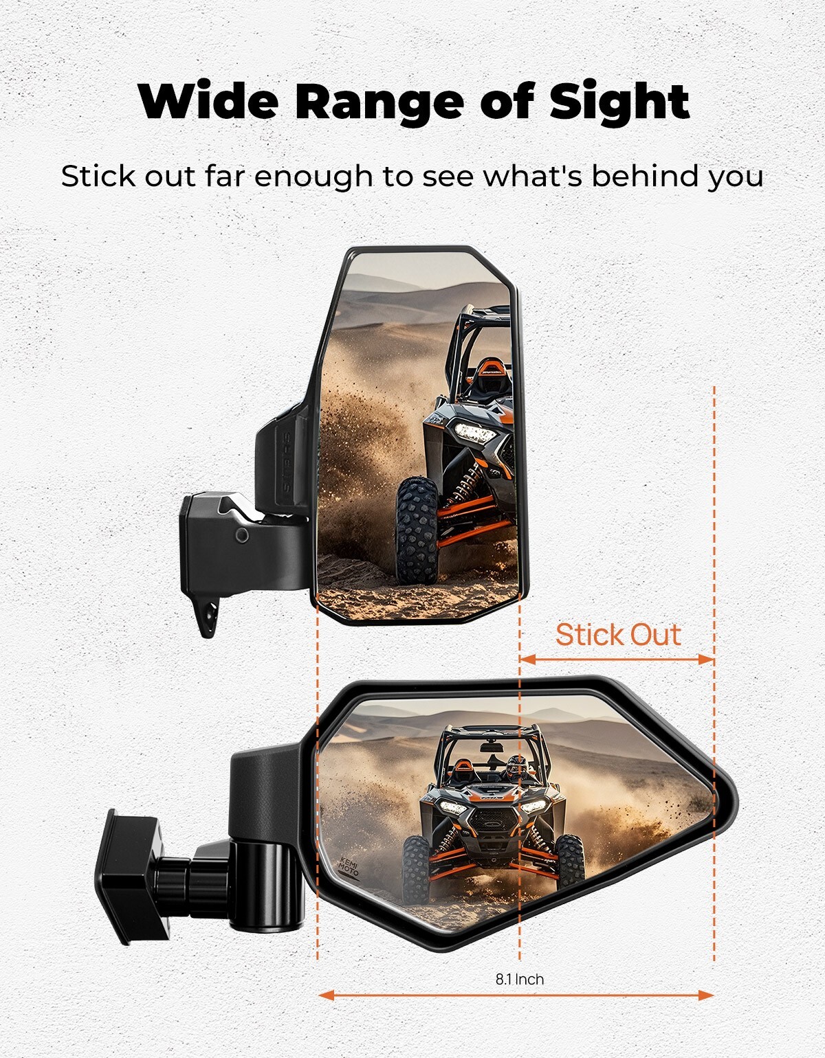 UTV X3 Side Mirrors Spring Back Feature for 2017-2025 Can Am Maverick X3& X3 Max