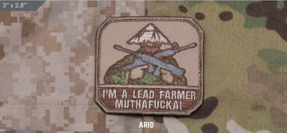 NYLON Morale Patch - Milspec Monkey MSM - LEAD FARMER MF - ARID Multicam - NEW