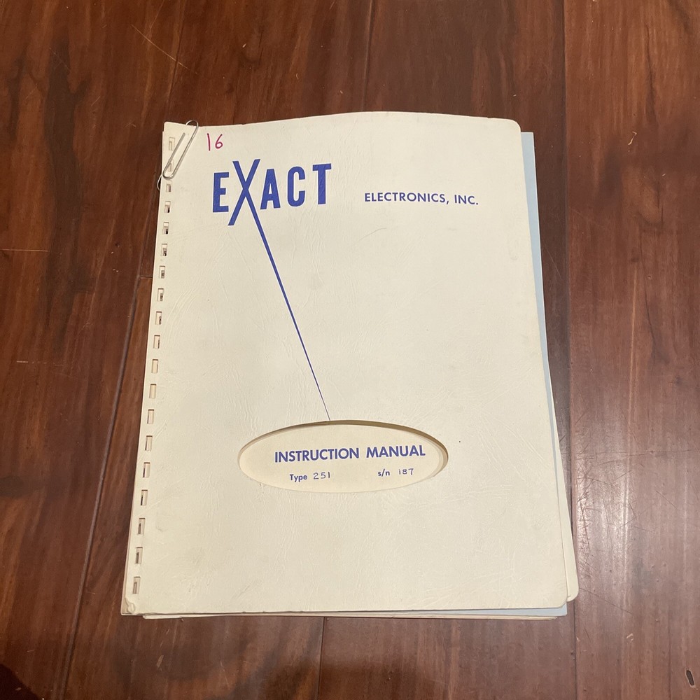Exact Type 251 Instruction Manual 1962