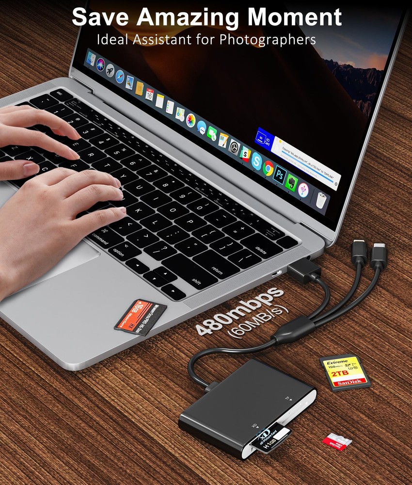 Memory Stick Pro Duo Reader - 4-in-1 Multi Card with Black