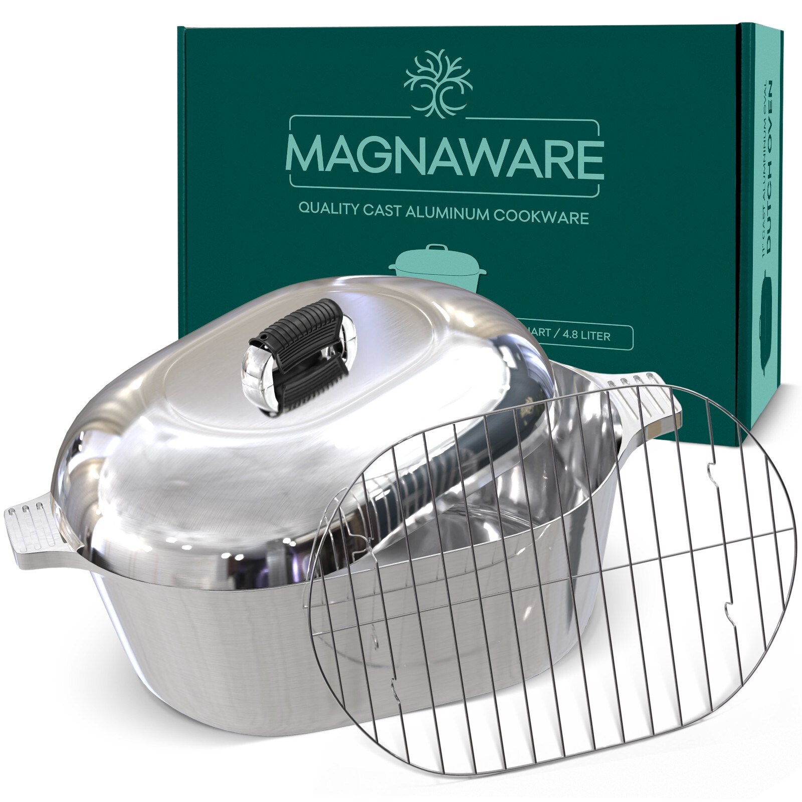 MAGNAWARE Quality Cast Aluminum Oval Dutch Oven - Lightweight Cajun Cookware