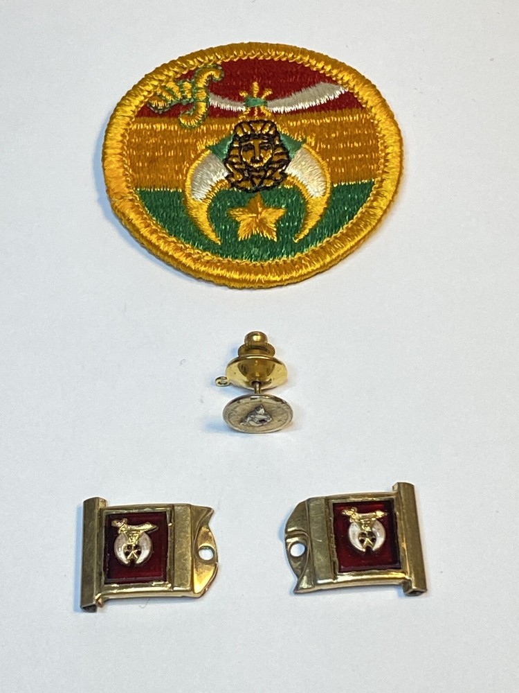 Masonic Shrine Pin Clips Patch Pat Pend