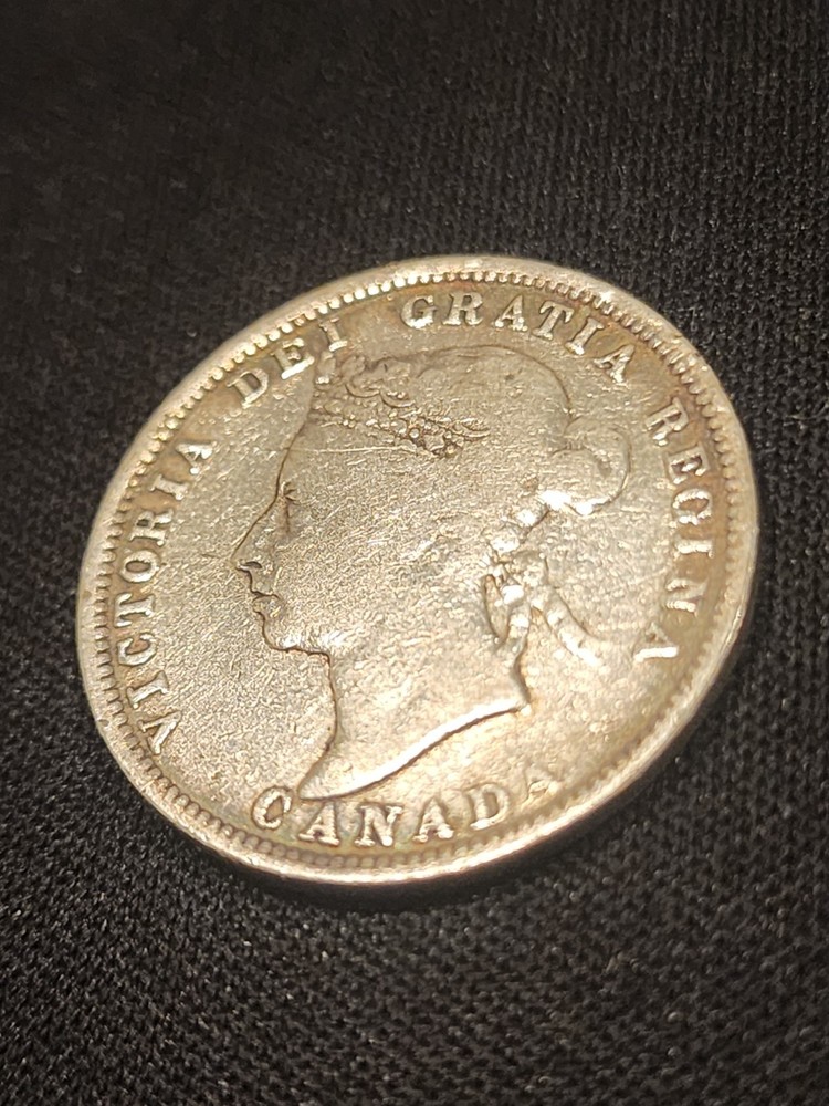 1890H Canada 25 Cents Silver Coin